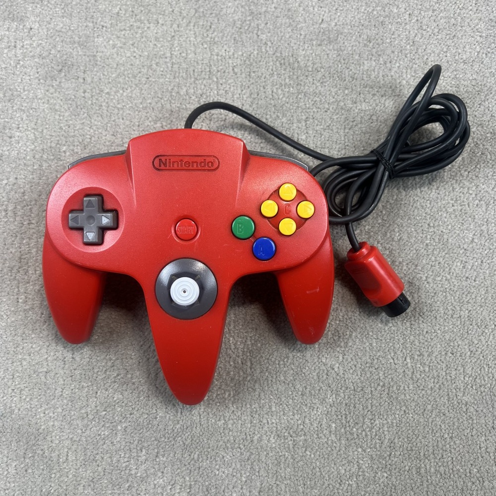 Nintendo 64 Controller Red OEM Authentic Wired N64 Gamepad NUS-005 Original